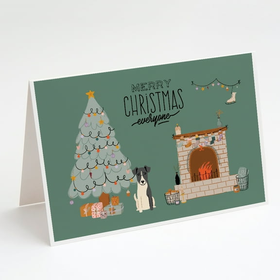 Smooth Fox Terrier Christmas Everyone Greeting Cards and Envelopes Pack of 8