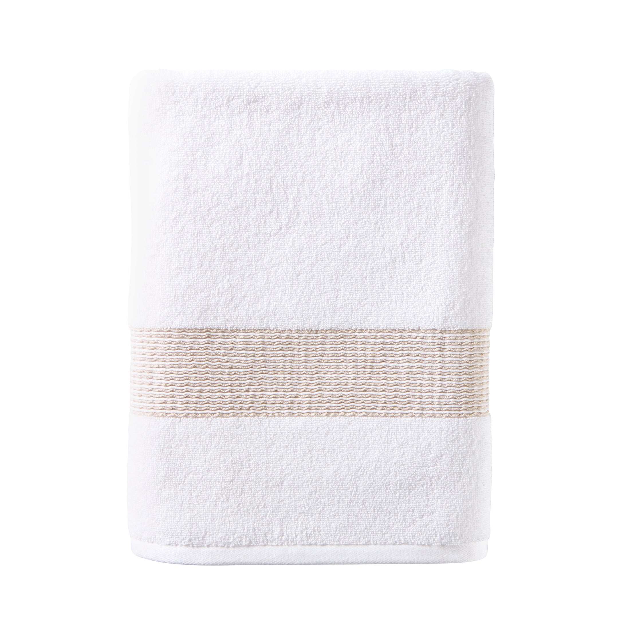Better Homes & Gardens Soft Cotton Textured 4 Piece Bath Towel Set,Almond Biscuit
