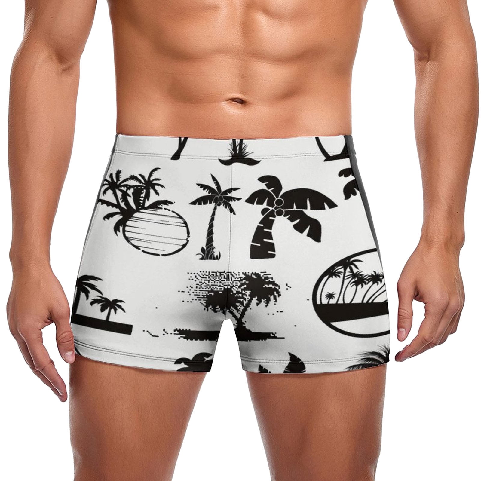 Mens Summer Seaside Beach Holiday Hot Spring Style Coconut Tree Digital
