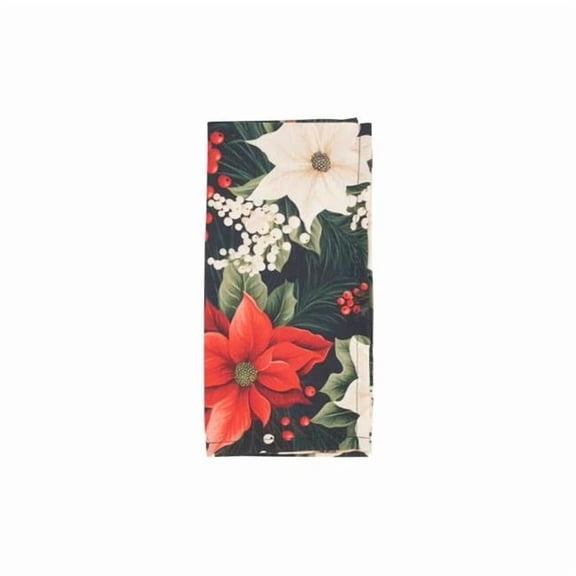 Saro Lifestyle 1033.M20S 20 in. Winter Bloom Poinsettia Napkin, Multi Color - Set of 4