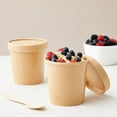 thumbnail image 2 of 36 Pack Disposable Soup Containers with Lids, 16 oz To Go Containers for Ice Cream, Meal Prep, Hot and Cold Foods, Oatmeal, Kraft Paper (4x4 In), 2 of 10