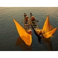 thumbnail image 2 of Norring, Tom 24x19 White Modern Wood Framed Museum Art Print Titled - Vietnam-Coordinated lagoon fishing with nets at sunset, 2 of 4