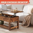 thumbnail image 6 of GALAXHERO 39" Lift Top Coffee Table with Hidden Storage and Storage Shelf Lift Up Coffee Table for Living Room Rustic Brown, 6 of 7