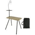 thumbnail image 3 of Colaxi Table de Camping Extérieure Pliable Pieds Amovibles Bureau Rectangulaire Polyvalent avec Sac de Rangement Plateau en PP avec Porte-Lanterne Brun, 3 of 8