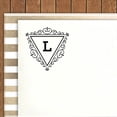 thumbnail image 2 of Printtoo Triangle Swirl Border L Alphabet Monogram Initial Office Stationary R-40 Self Inking Rubber Stamp, 2 of 6