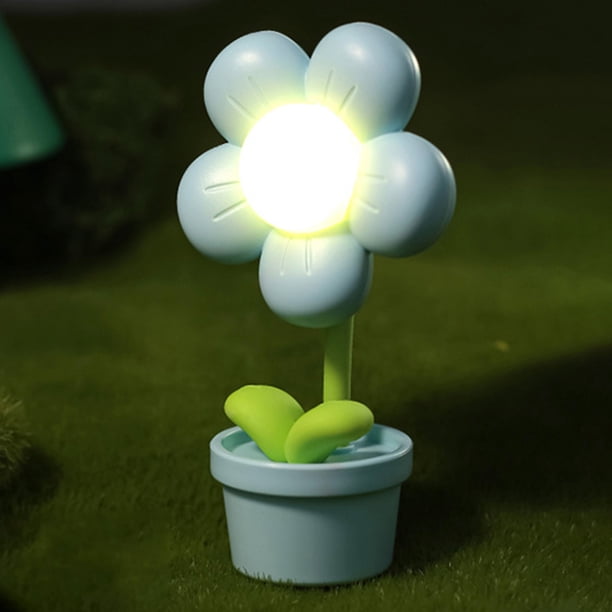 Encantadora luz de escritorio DIY ajustable LED Linda luz de noche cuidado de los ojos Mini flor adorno luz niños dormitorio decoración niños regalos JShteea El nuevo