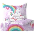 thumbnail image 5 of Dream Factory Unicorn Rainbow Twin 5 Piece Comforter Set, Polyester, Microfiber, Purple, Child, Female, 5 of 10