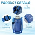 thumbnail image 3 of 2pcs Water Bottle Holder with Shoulder Strap, Mesh Water Bottle Sleeve Bag, Crossbody Bottles Carrier Sling Pouch for Hiking Gym Camping Walking Travel, Dark Blue,Dark Green, 3 of 7