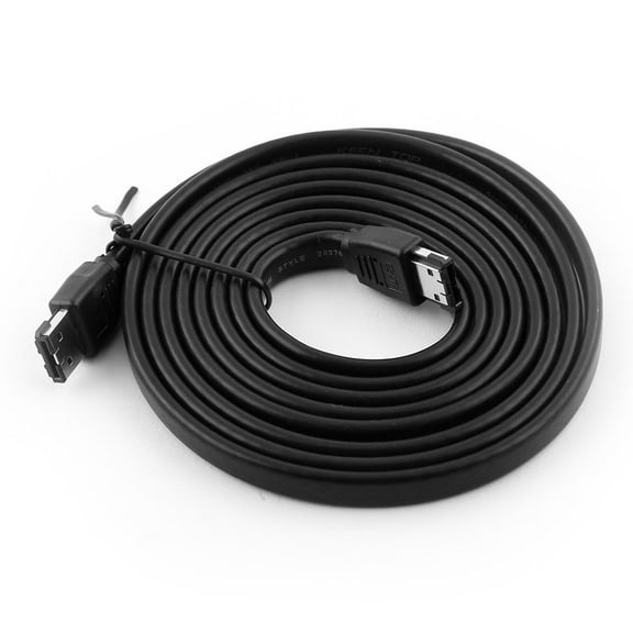 Unique Bargains 2M 6.5Ft 7pin eSATA Male to Male M/M Connector HDD Hard Drive Data Cable Black