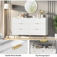 thumbnail image 4 of EastVita 7 Drawers Dresser for Bedroom - Fluted Chest of Drawers with Gold Handle - Wood Modern Dresser for Closet - Bedroom Furniture Storage Organizer for Living Room/Hallway - White, 4 of 7