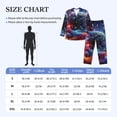 thumbnail image 4 of Daiia Outer Space Floating Numbers And Letters for Men's Long-Sleeved Pajama Set – Soft & Comfortable Sleepwear Button-Up Pajamas Cozy Lounge Wear-Large, 4 of 7