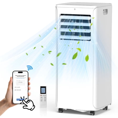 Frostorm Portable Air Conditioner,12000 BTU Air Conditioner Up Cooling Range to 450 Sq.ft,4 in 1 with Remote Control, WiFi App Control, Sleep Mode, Windows Kit