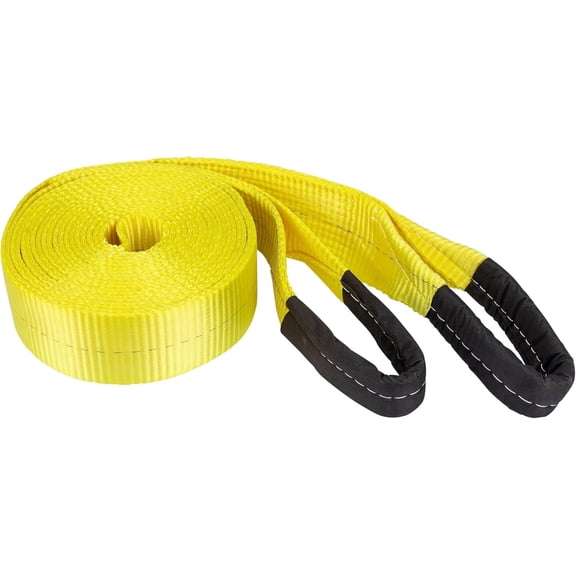 SmartStraps Heavy-Duty Recovery Tow Strap with Loop Ends, 30ft.L x 3in.W, 7,500-Lb. Working Load, 22,500-Lb. Breaking Strength, Yellow, Model# 832