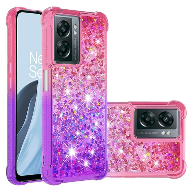 Funda para OnePlus Nord N300 Transparente con Brillos Carcasa Protectora Antigolpes con Glitter Brillante