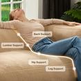 thumbnail image 5 of HOMGUAVA Oversized Bean Bag Chair for Adults & Teens, Giant Large Loveseat Bean Bag Chair Couch, Cozy Bedroom Comfy Chair Puffy Lazy Sofa with Soft Plush Sherpa Teddy Cover, Khaki, 5 of 9