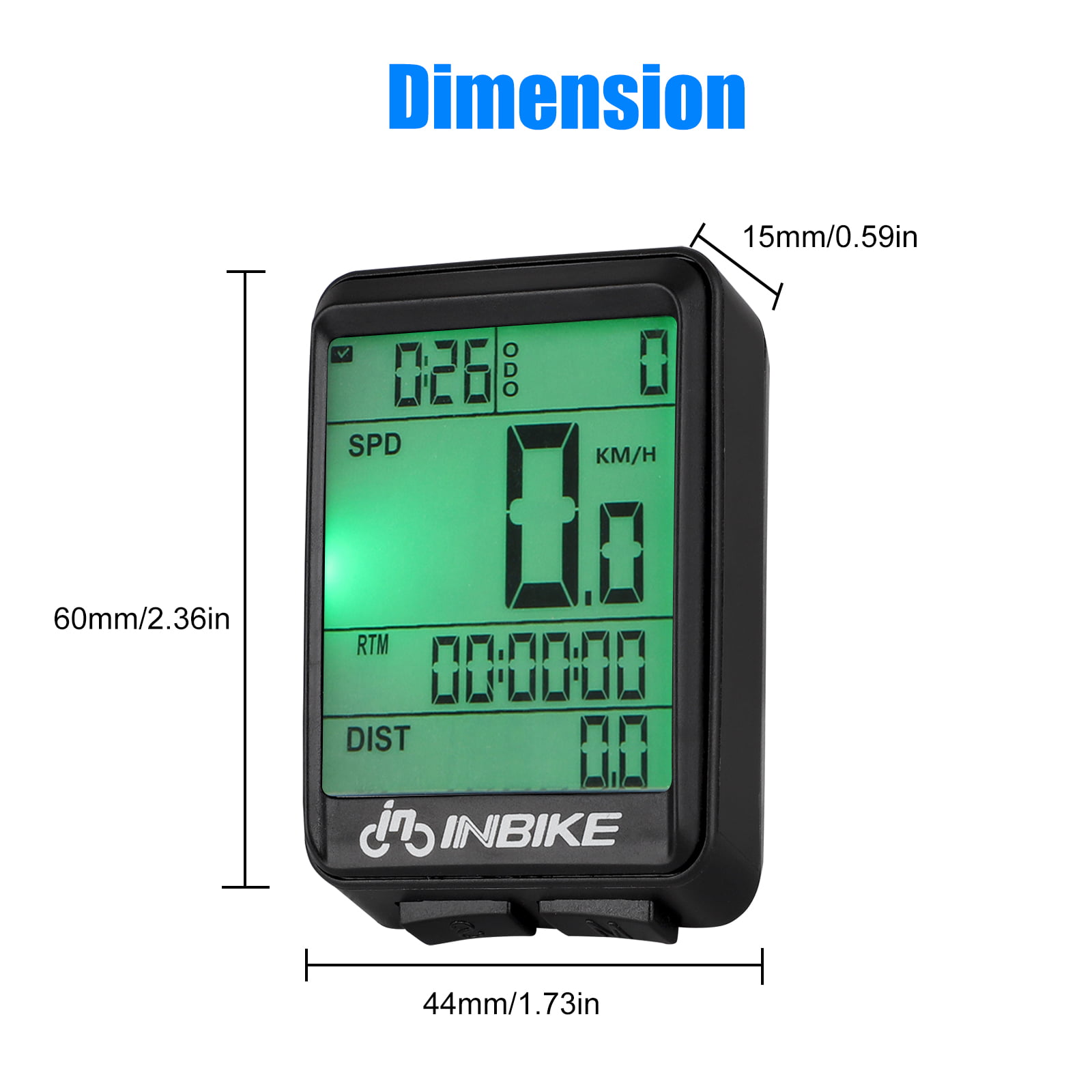 Bike Computer Wireless Waterproof Bicycle Cycle Speedometer and Odometer with Automatic Wake-up Backlight Motion Sensor LCD Display 