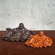 thumbnail image 2 of Ebony wood carved Maitreya Buddha with ingot shape, symbolizing harmony and wealth, a large-bellied Buddha, a desktop ornament, a car decoration, a wooden handicraft., 2 of 3