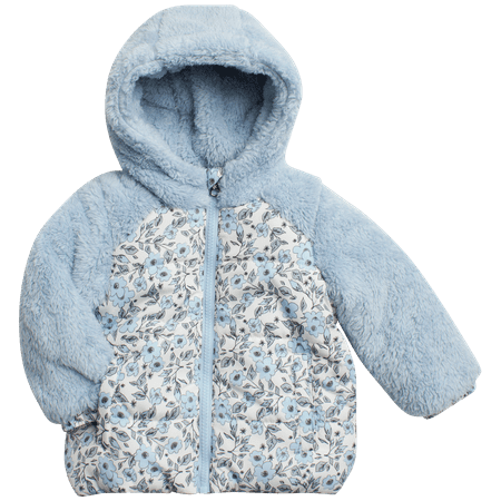 Jessica Simpson Baby Girls' Winter Jacket - Quilted Fleece Lined Puffer Jacket Sherpa Hood Parka Coat for Baby Girls (12M-4T)