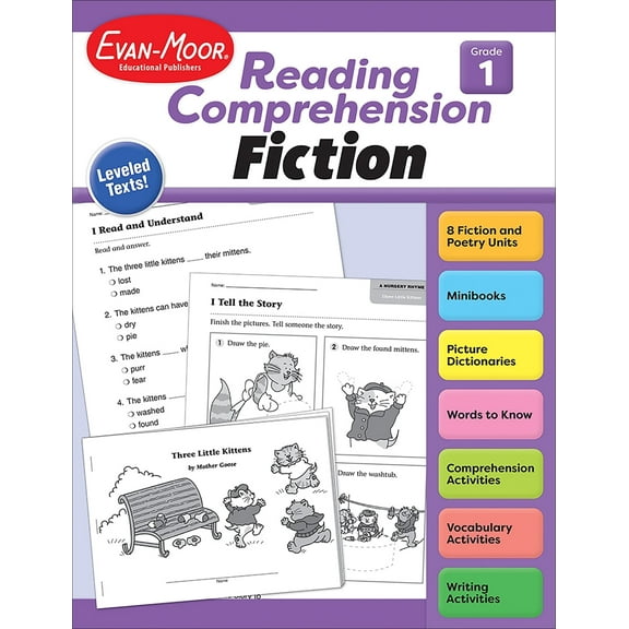Evan-Moor Reading Comprehension: Fiction, Grade 1 Teacher Resource