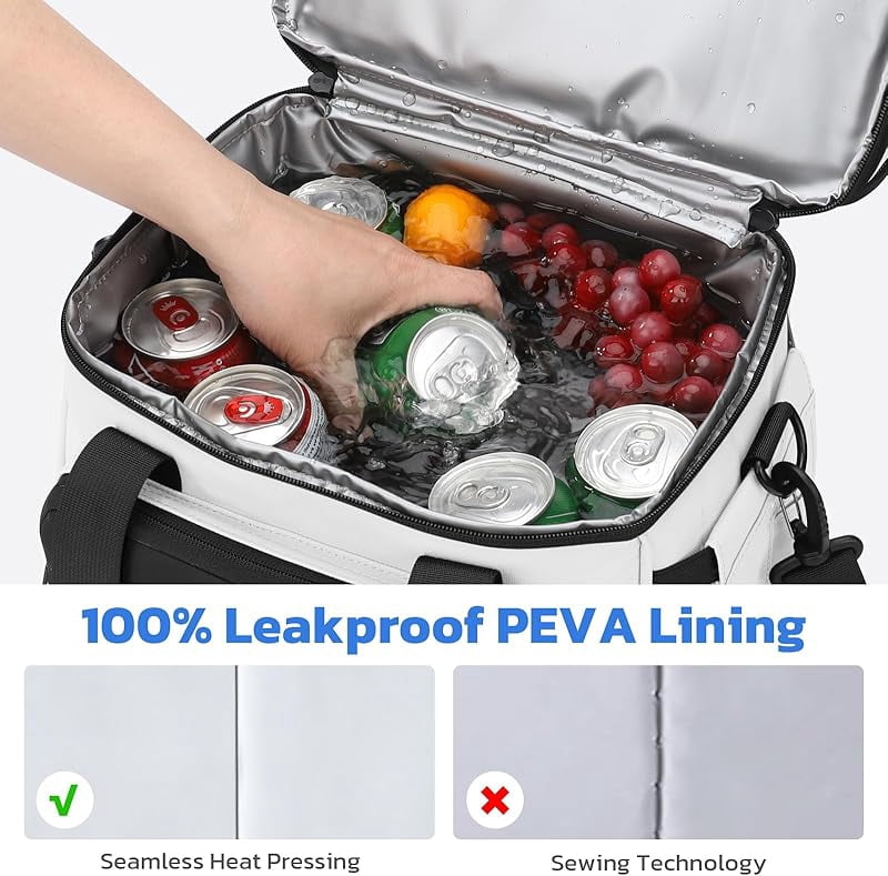Maelstrom Lunch Box, 20L Insulated Lunch Bag for Men Women, Expandable Double Deck Leakproof Cooler Bag with 6 Pockets, Reusable Lunch Tote Bag for Work, Picnic
