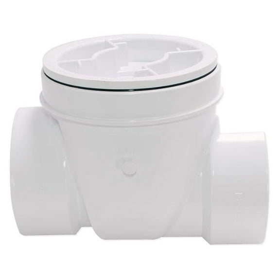 Plumbing Backwater Valve 3 Inch, PVC Backflow Preventer, Sewer Drain Check Valve, White - Leak Proof Protection for Home & Business