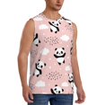 thumbnail image 2 of Bingfone Panda Pattern Men's Tank Tops Workout Sleeveless Tee Shirts Running Beach Tanks for Men-Medium, 2 of 7