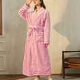 dazeni Womens Long Fleece Robe Unisex Soft Waffle Plush Kimono Bathrobe