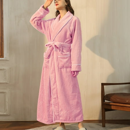 

SELONE Spa Robe for Women Nightgowns for Women Winter Warm Nightgown Couple Bath Men Nightgown Pajama Sets Pj Set Fluffy Robe Towel Robe for Valentines Day Anniversary Wedding Honeymoon Pink XL