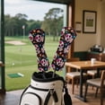 thumbnail image 3 of Uorisanigo Sugar Skull Golf Club Head Covers for Fairway Woods, Drivers and Hybrid, - 3-Pack Golf Club Headcovers for Men & Women- Premium PU Leather, Double Elastic Band, 3 of 7