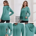 thumbnail image 5 of - Camisetas de lactancia para mujer, con cierre oculta, manga larga, sudadera con capucha para lactancia, 5 of 5