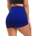 thumbnail image 5 of Fashion Women's High Waisted Ruched Butt Lifting Workout Running Sport Fitness Gym Stretchy Yoga Shorts Blue, 5 of 7