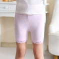 thumbnail image 2 of XXWXYD Lace Trim Kids Athletic Shorts, Anti-Slip Elastic Waist Summer Playwear, Lightweight Stretchy Cotton Pants for Girls Outdoor Activities, 2 of 7