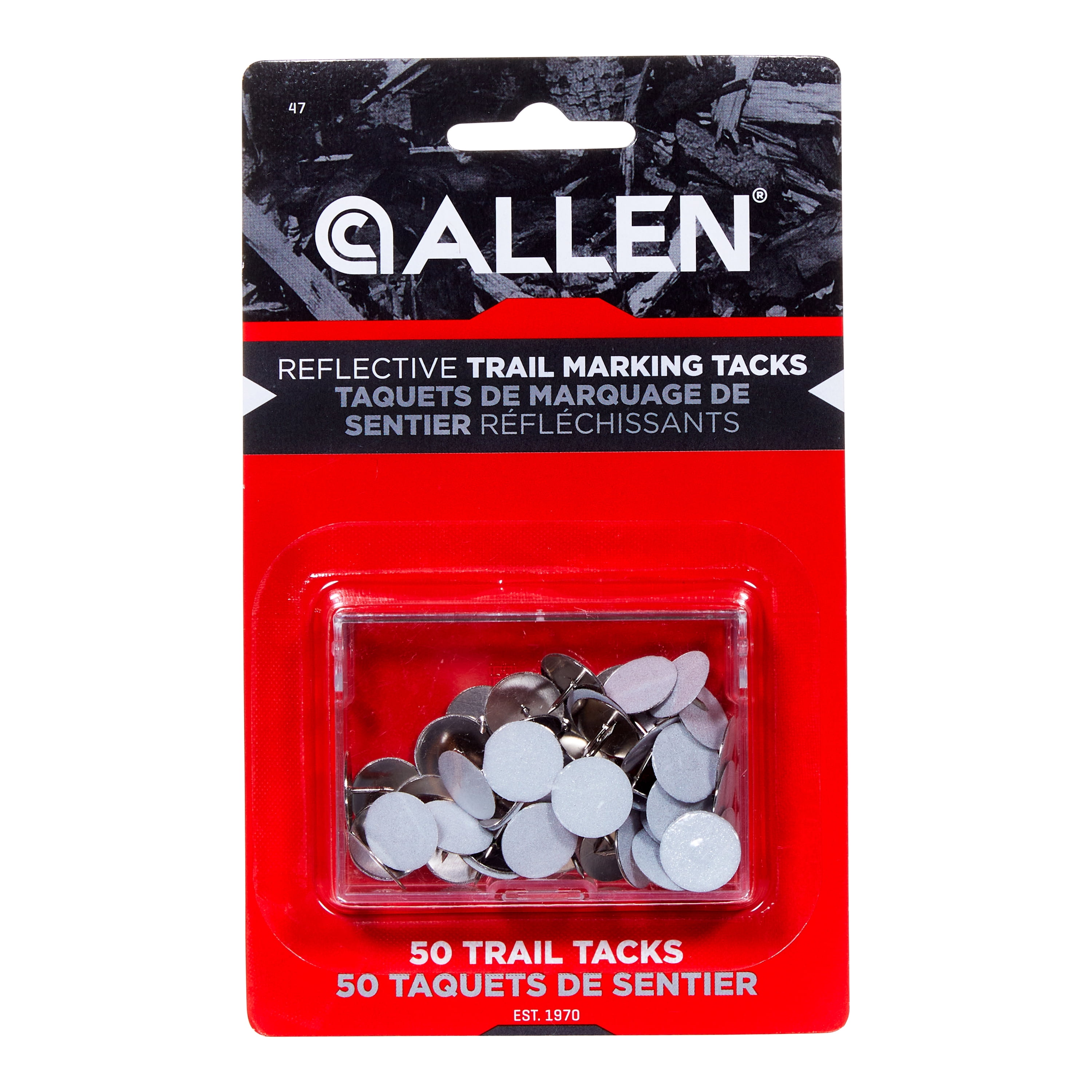 Allen Company Reflective Trail Marking Tacks, 50-Pack, White, 0.25 in, 0.1 lb