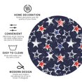 thumbnail image 3 of Honeii Watercolor Stars print Leather Coaster Set of 4, ideal for safeguarding your furniture from drinks spills and effortless cleanup-Round Shape, 3 of 6
