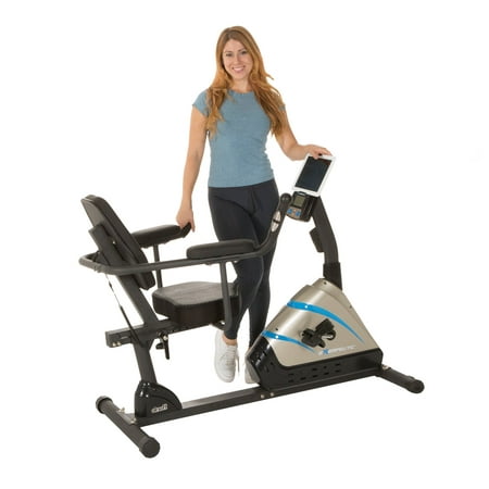 EXERPEUTIC 2000 High Capacity Programmable Magnetic Recumbent Bike with Heart Pulse