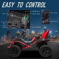 thumbnail image 4 of LUIBAS 24V Kids Ride On Car, 4WD Battery Powered Ride On UTV with Remote Control and 4 Wheels EVA Rubber Tires Electric Car for Kids Ride On Toy Car for Boys and Girls, LED Lights, Bluetooth, Red, 4 of 6