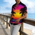 thumbnail image 4 of DJDLJWCJ Mens Button Up Shirts Short Sleeve, polo T Shirts for Men Floral Print Hawaiian Shirts with Pocket Summer Beach Shirts Multicolor XL, 4 of 5