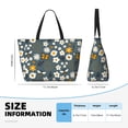 thumbnail image 4 of Xecao Flowers and Bee for versatile beach bag for women includes zipper pockets and waterproof material, ideal for vacations and adventures., 4 of 7