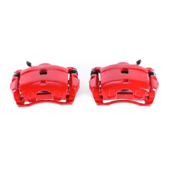 Power Stop Rear Pair of Red Powder Coated Calipers S1446