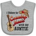 thumbnail image 3 of Inktastic I Listen to Country Music with My Auntie Guitar and Hat Boys or Girls Baby Bib, 3 of 4