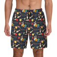 thumbnail image 3 of Uemuo Christmas Holiday Bowling Pattern Mens Swim Trunks Quick Dry Board Shorts with Mesh Lining, Stretch Beach Shorts Quick Dry No-Chafing Board Shorts-XX-Large, 3 of 9