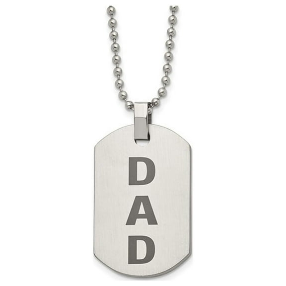 Stainless Steel Stainless Steel Lasered DAD Dog Tag Pendant Necklace with Chain for Men
