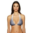 thumbnail image 1 of Vince Camuto Womens Printed Halter Bikini Top Swimsuit with Tie Closure (Black, Small), 1 of 2