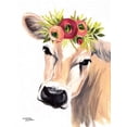 thumbnail image 2 of Norman, Michele 15x18 White Modern Wood Framed Museum Art Print Titled - Jersey Cow with Floral Crown, 2 of 4
