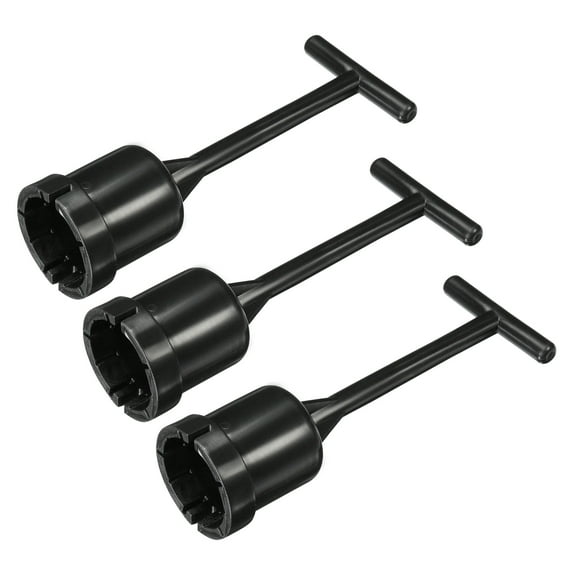 Uxcell E12 Shade Ring Removal Tool T Type 31mm Dia Light Replacing Accessories Black Plastic, Pack of 3