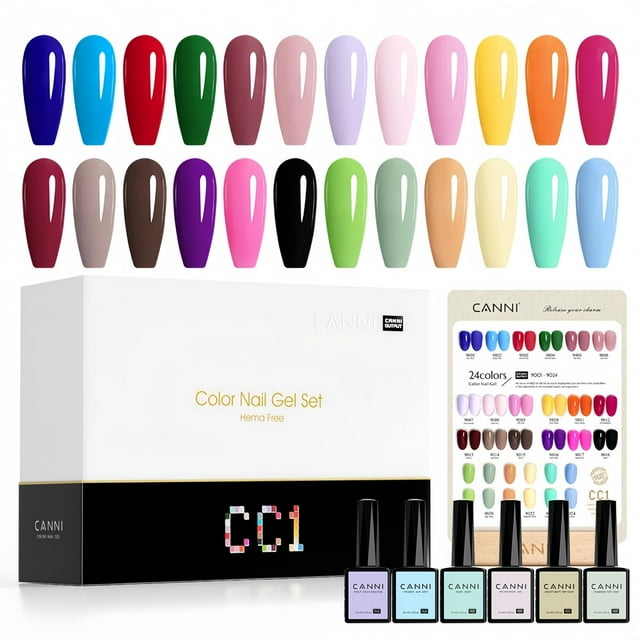Set de esmaltes de uñas en gel CANNI CC1, 30 colores, 9 ml, remojo LED y UV