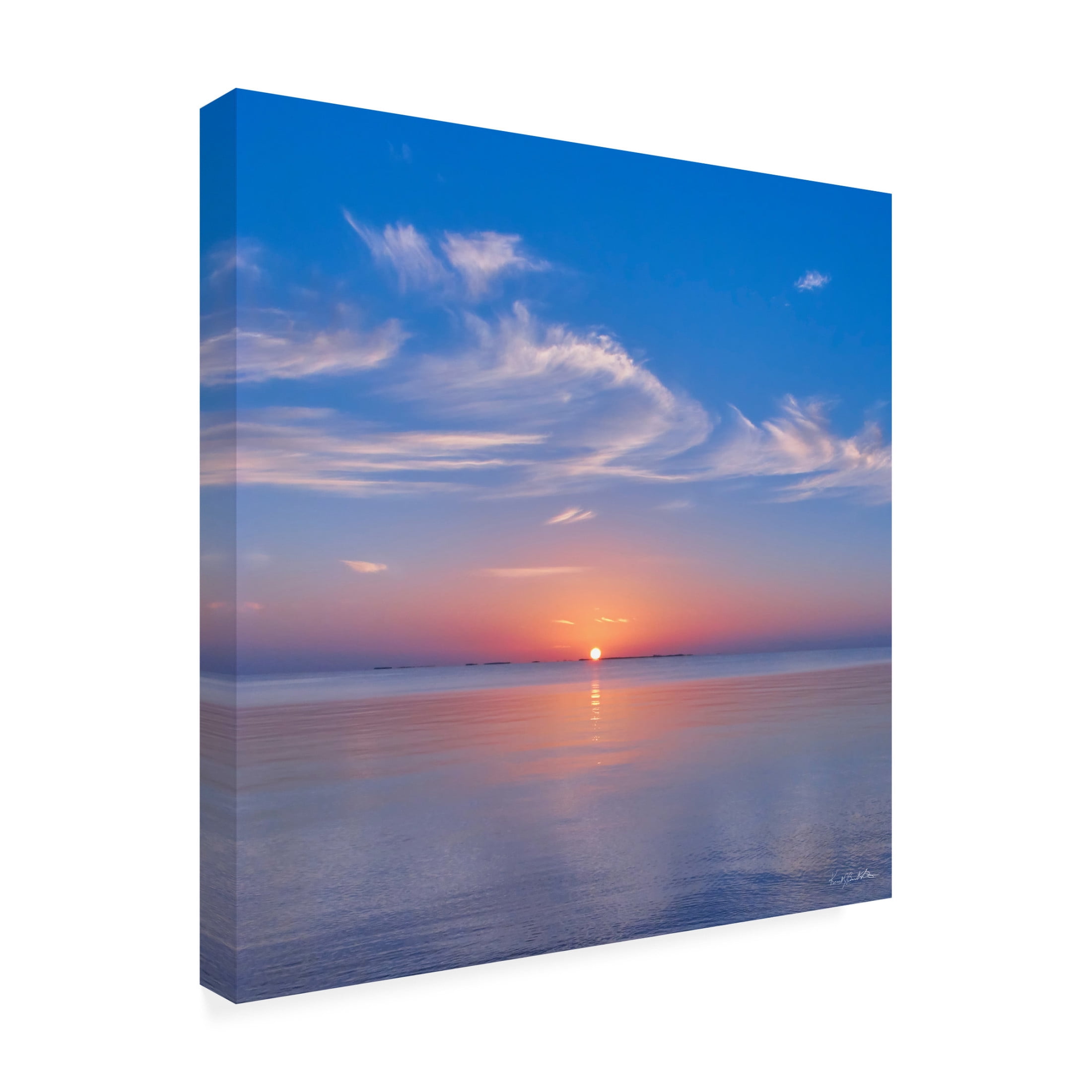 Canvas Wall Art - Kent Burkhardsmeier 'Peaceful Dawn II' Wall Art for Living Room, Bedroom, or Office Décor by Trademark Fine Art - 24 x 24 Inches