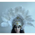 thumbnail image 1 of Tocado para danza del vientre, suministros de Halloween, diadema para danza, tocado de plumas, diadema navideña para mujer, diadema exterior, 1 of 6