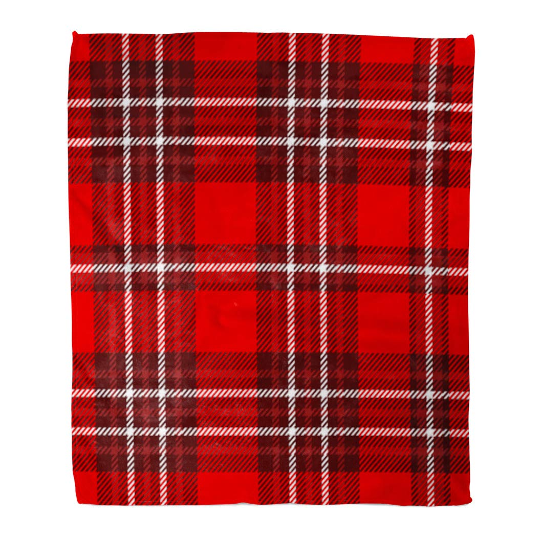 ASHLEIGH Throw Blanket Warm Cozy Print Flannel Tartan Plaid Pattern in