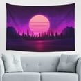 thumbnail image 1 of Cyberpunk City Night Landscape Tapestry, Sunset Skyline Wall Hanging Tapestries Dorm Room Home Decor, 60" x 40", 1 of 7
